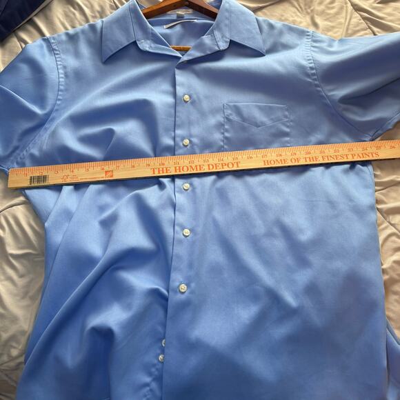 Geoffrey Beene Light Blue Long Sleeve Sateen Dress Shirt Size XL Button Up - Picture 6 of 6